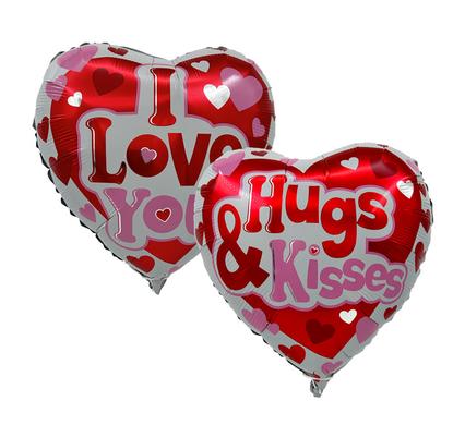 Balloon a/fill hugs & kisses valentine