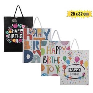 Gift-bag paper lrg 25x32cm birthday