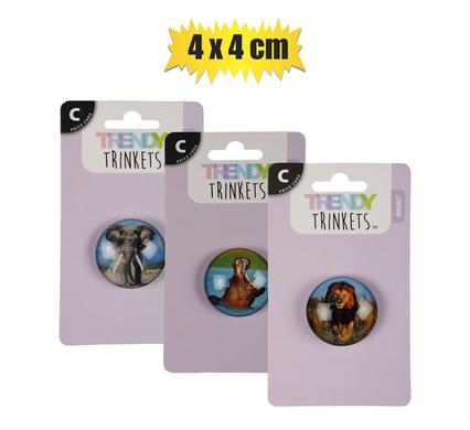 Magnet crystal wildlife 4x4cm