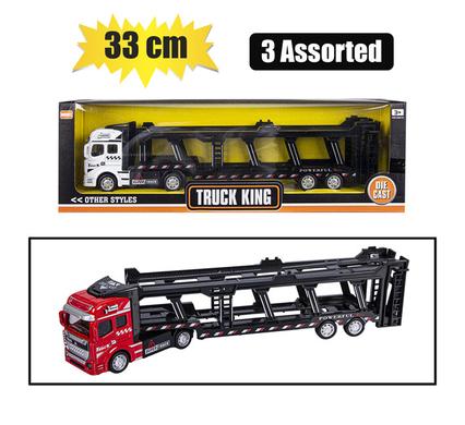 Die cast truck & trailer 33cm asstd