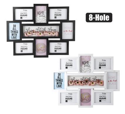 Picture-frame collage pl 8-hole w/words