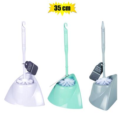 Toilet brush w/stand pl