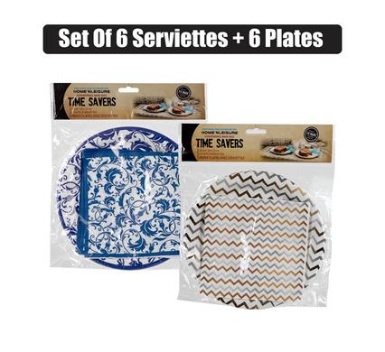 Picnic plates & serviettes paper set-6