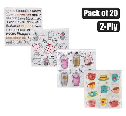 Serviettes 2ply 33cm 20pc beverage
